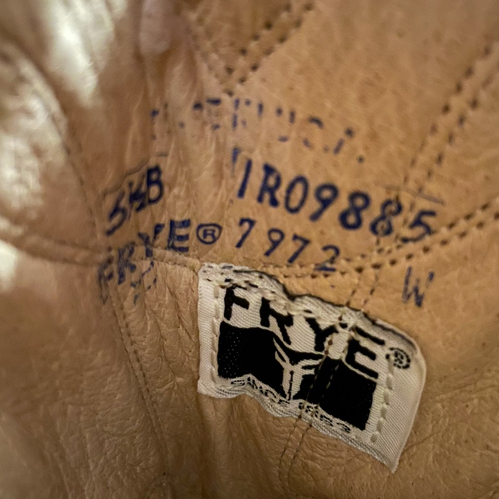 Vintage Frye cowboy western leather boots Camel tan leather - Picture 2 of 4